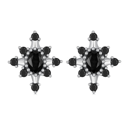 925 Sterling Silver Earrings with Pavé Setting CZ, Size 0.8*0.7cm for Women