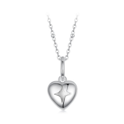 925 Sterling Silver Plated White Gold Necklace 40+5cm with 1.8*1.0cm Pendant for Women