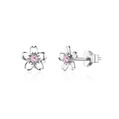 925 Sterling Silver Earrings with CZ in Pavé Setting