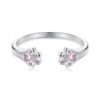 925 Sterling Silver White Gold Plated Pavé Setting CZ Ring