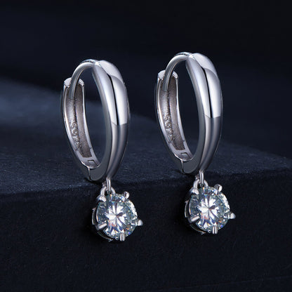 S925 Sterling Silver 0.50 Carat Moissanite Earrings for Women