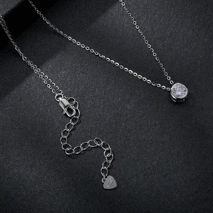 S925 Sterling Silver Moissanite Necklace 400mm with 1ct Moissanite for Women