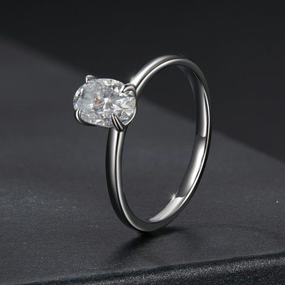 925 Sterling Silver Moissanite 1ct Ring Size 8