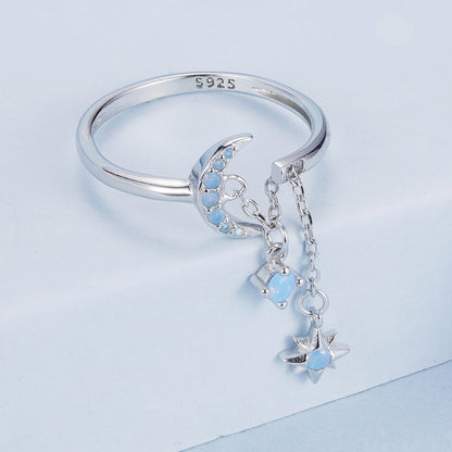 925 Sterling Silver Nano Opal Stone Ring for Women
