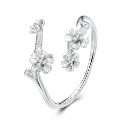 925 Sterling Silver Plated White Gold Ring for Women