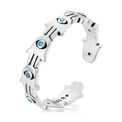 S925 Sterling Silver Pavé Setting CZ Oxidized Silver Ring