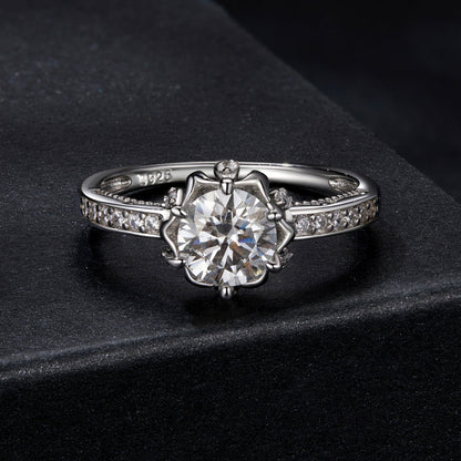 925 Sterling Silver Moissanite Ring 1ct Size 6