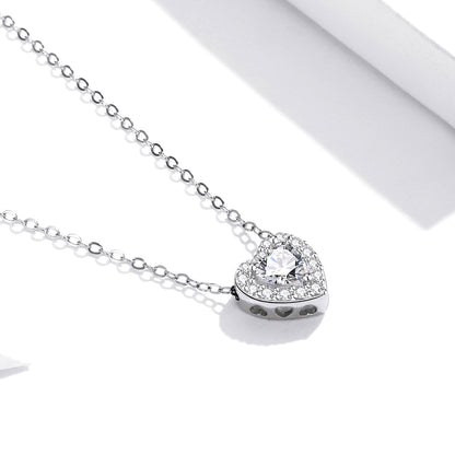 925 Sterling Silver Adjustable Cubic Zirconia Pendant Necklace for Women