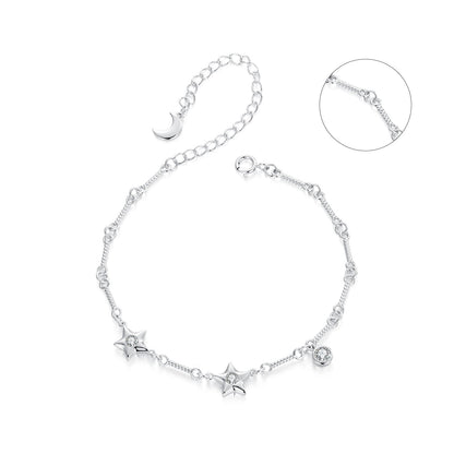925 Sterling Silver White Gold Plated CZ Bracelet for Women