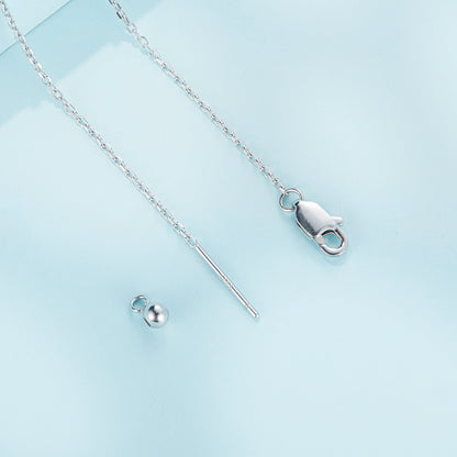 S925 Sterling Silver Plated Platinum Adjustable Necklace for Women