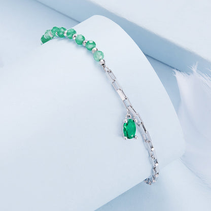 925 Sterling Silver Bracelet with Pavé Setting CZ - 210mm - for Women