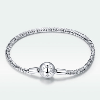 925 Sterling Silver Plated Platinum 17cm Bracelet for Men