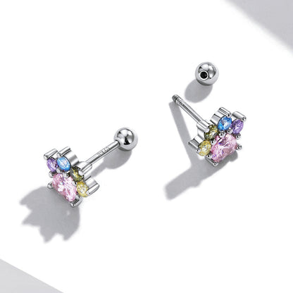 925 Sterling Silver Earrings with Pavé Setting and CZ