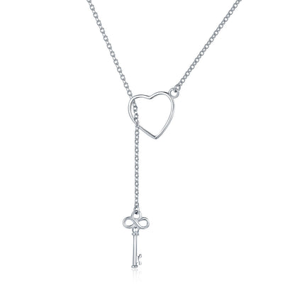 925 Sterling Silver Necklace 55cm with Heart Pendant for Women