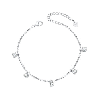 925 Sterling Silver Plated Platinum CZ Bracelet for Women