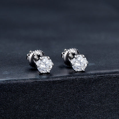 925 Sterling Silver Moissanite Earrings for Women