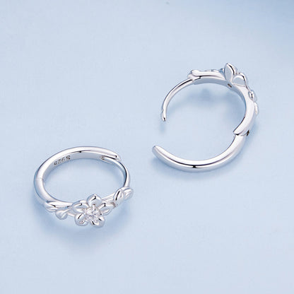 925 Sterling Silver Earrings with Zircon and Platinum Plating