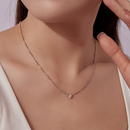 925 Sterling Silver 0.5 Carat Moissanite Necklace for Women