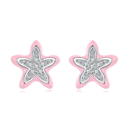 925 Sterling Silver Enamel CZ Earrings for Women