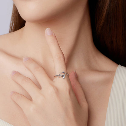 925 Sterling Silver Oxidized Silver Ring 0.16cm Width for Women