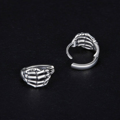 925 Sterling Silver Oxidized Earrings 12x7mm for Women