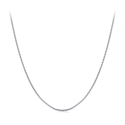 925 Sterling Silver White Gold Plated 40+5cm Necklace for Women