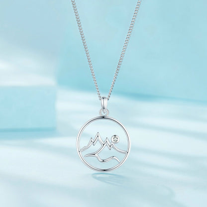 925 Sterling Silver Necklace with Pavé Setting CZ 21*16mm Pendant
