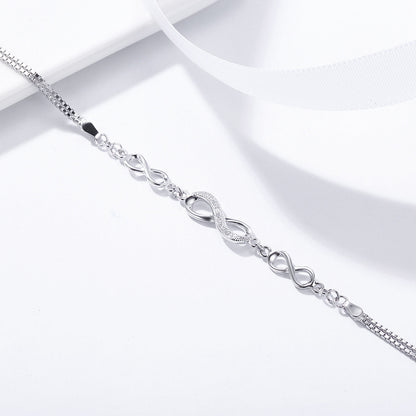 925 Sterling Silver Bracelet 22CM for Women