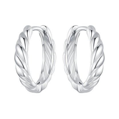 925 Sterling Silver Plated White Gold Earrings for Women - Size 11*3mm