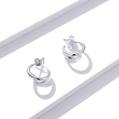 925 Sterling Silver Earrings with Pavé Setting CZ