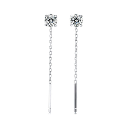925 Sterling Silver 4.0 Carat Moissanite Earrings for Women