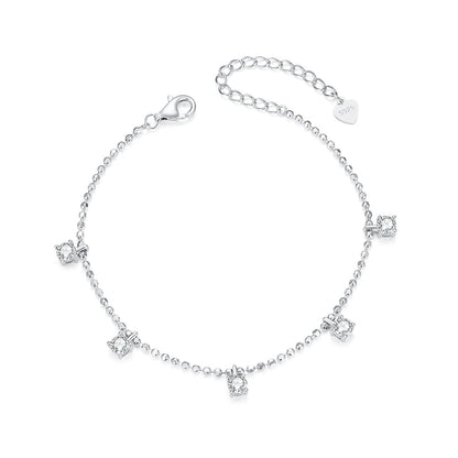 925 Sterling Silver Plated Platinum CZ Bracelet for Women