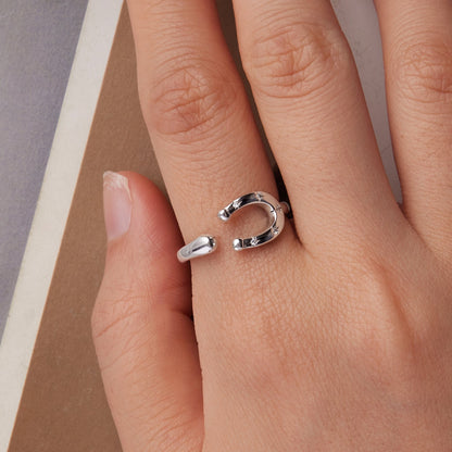 925 Sterling Silver & White Gold Plated Pavé CZ Ring