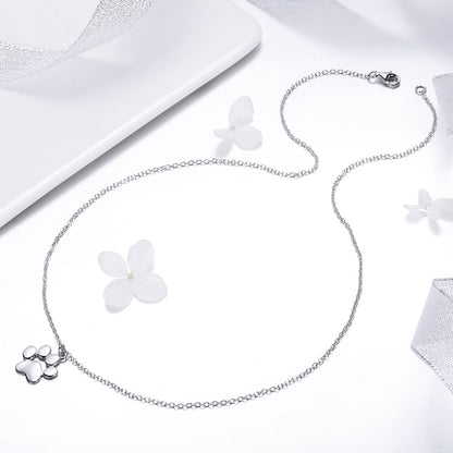 925 Sterling Silver Necklace with SCN Pendant 1.5x1.4cm for Women