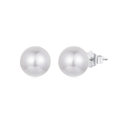 925 Sterling Silver Earrings with Quality Shell Pearl in White Gold Plating for Women
