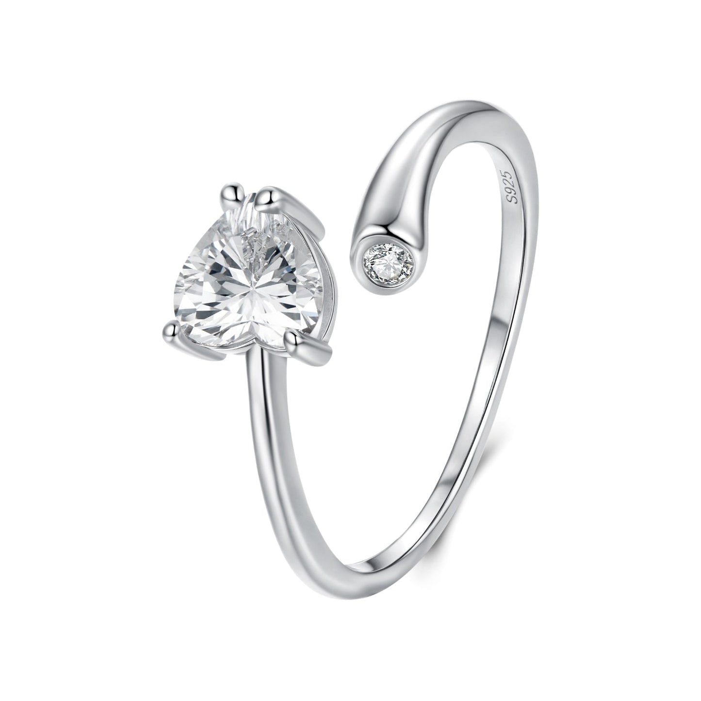 925 Sterling Silver Ring with Pavé Setting CZ, 0.6 cm Width, Style E for Women