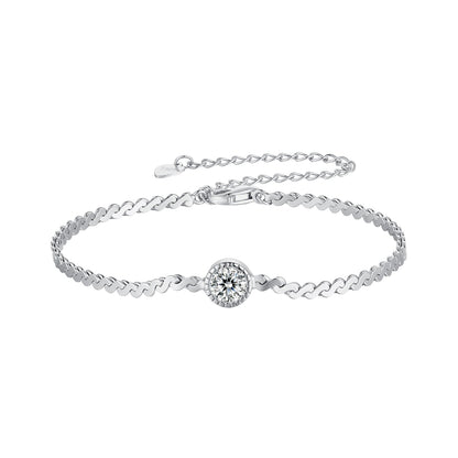 S925 Sterling Silver 5.0mm Moissanite Bracelet for Women