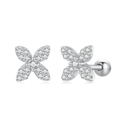 925 Sterling Silver Earrings with Pavé Setting CZ in Elegant Design