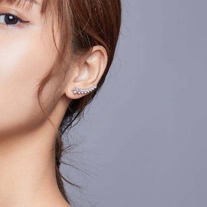 925 Sterling Silver Earrings with Pavé Setting CZ - 2.9*0.7cm
