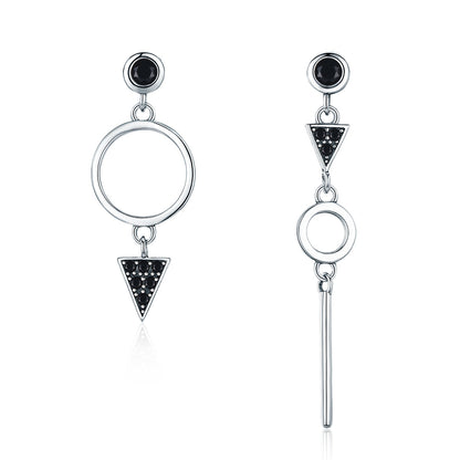 925 Sterling Silver Oxidized Pavé Setting CZ Earrings