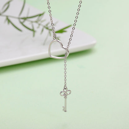 925 Sterling Silver Necklace 55cm with Heart Pendant for Women