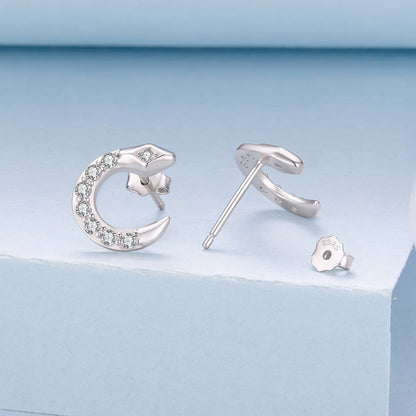 925 Sterling Silver White Gold Plated CZ Pavé 1.2*1.1cm Earrings for Women