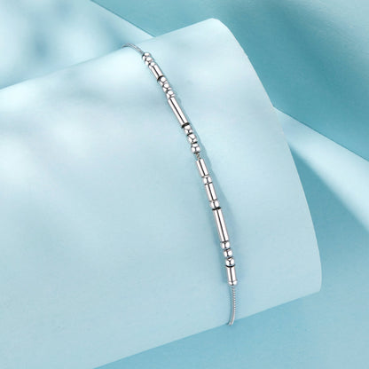 925 Sterling Silver White Gold Plated Bracelet 15+6cm for Women