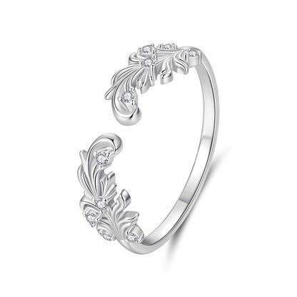 925 Sterling Silver White Gold Plated Ring with Pavé Setting CZ for Women