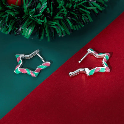 925 Sterling Silver Enamel Plated Platinum Earrings for Women