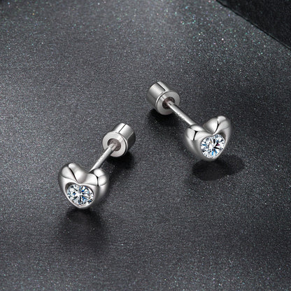 925 Sterling Silver Moissanite Earrings 0.5cm for Women