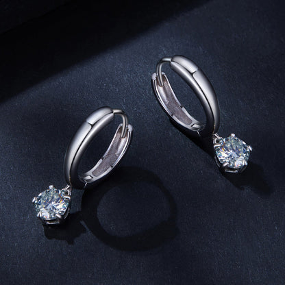 S925 Sterling Silver 0.50 Carat Moissanite Earrings for Women