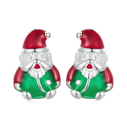 925 Sterling Silver 11*7mm Enamel Process Earrings