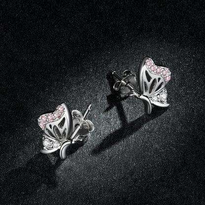 925 Sterling Silver Earrings with CZ in Pavé Setting