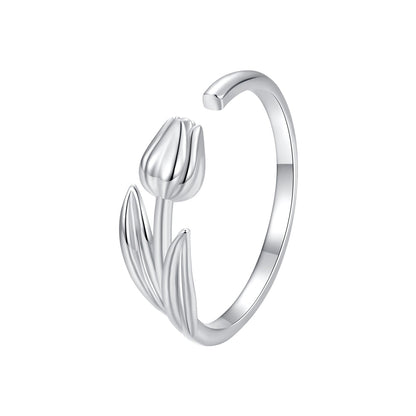 925 Sterling Silver Plated White Gold 0.18cm Rings for Women